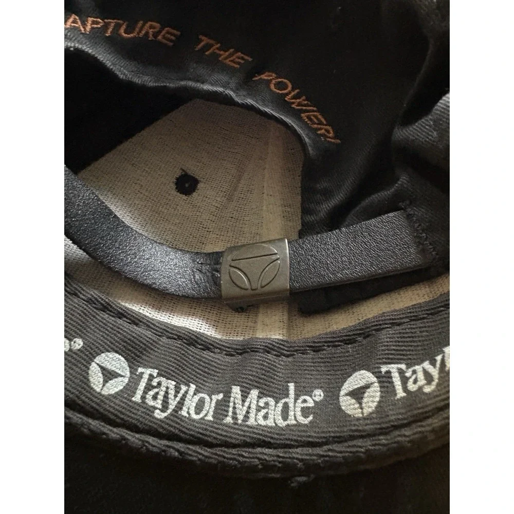 Vintage TaylorMade Burner Bubble Golf Hat Mens Adjustable Black Twill Suede USA